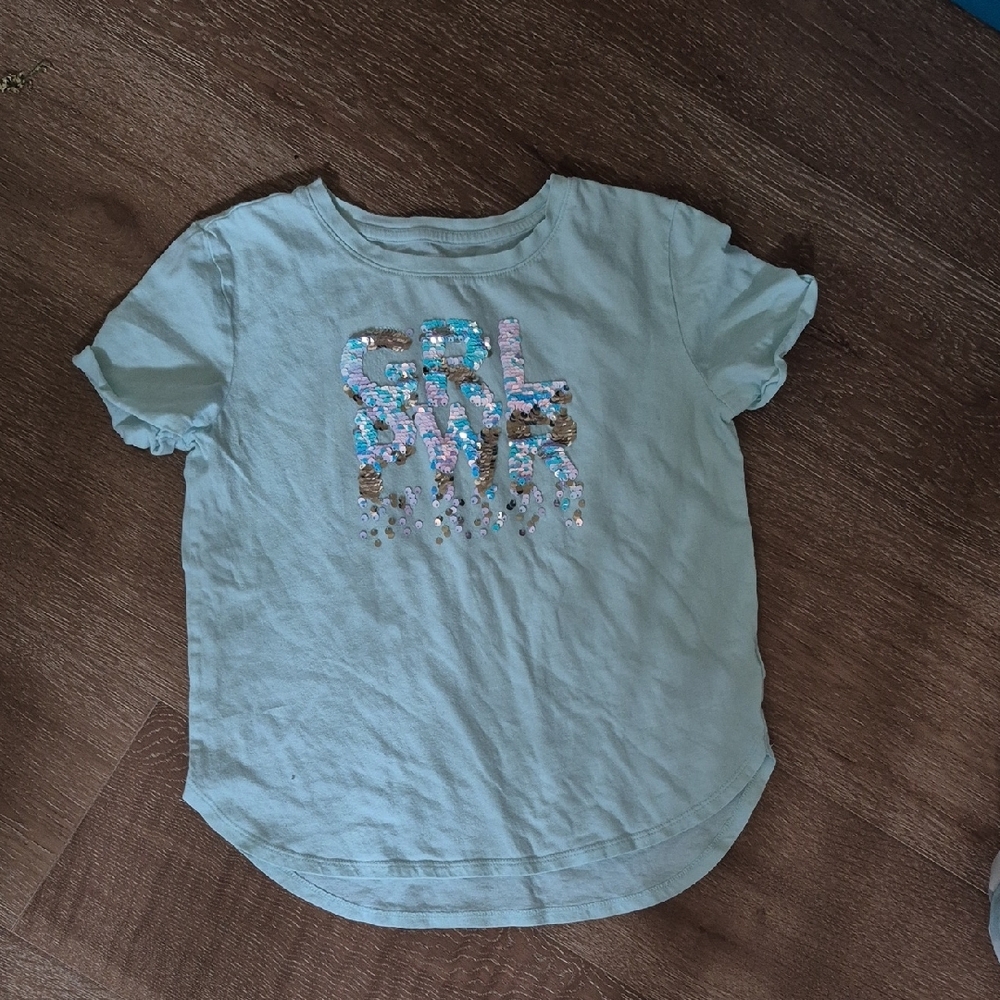 GAP Blue Grl Power Flip Sequin Tee Short Sleeve